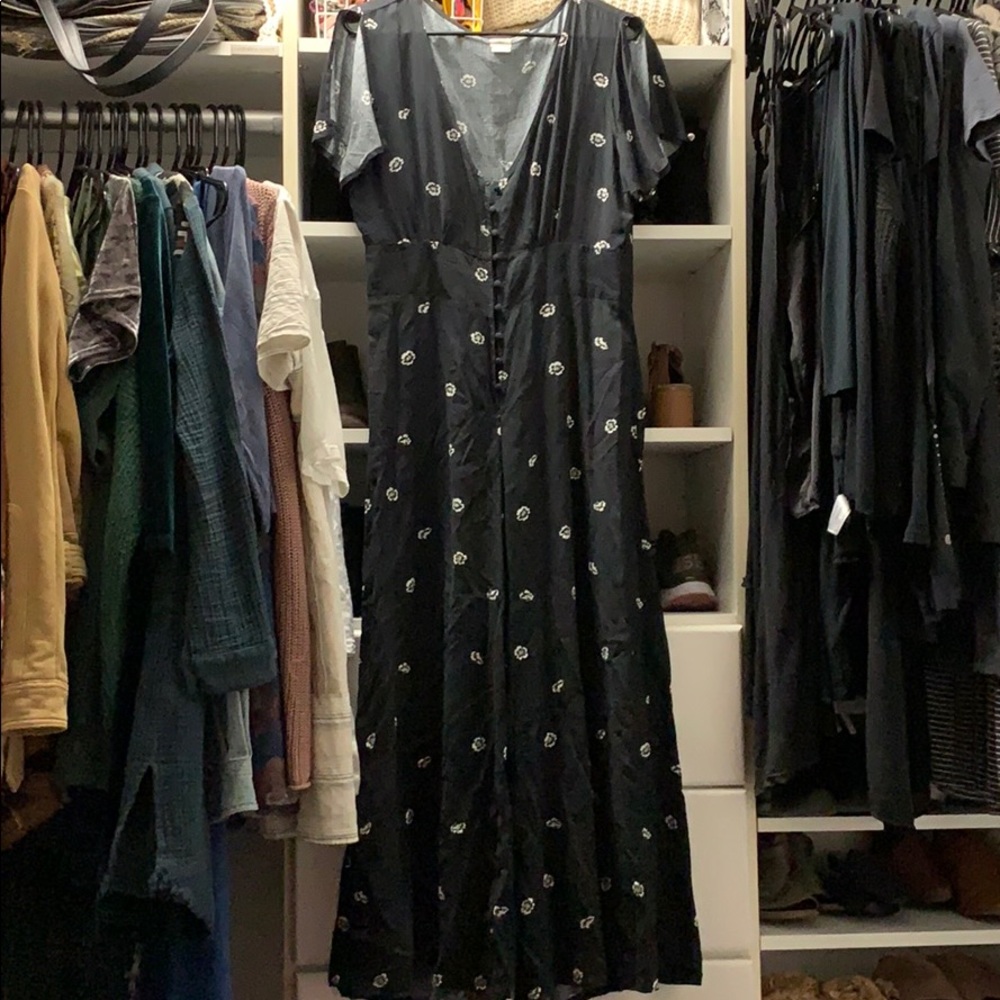 Black flowered romper